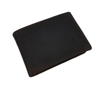 Petit portefeuille Silas avec compartiment cartes et compartiment monnaie en cuir protection RFID 16