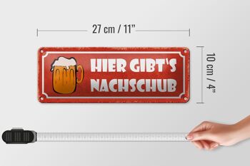 Plaque en tôle indiquant 27x10cm "Bière, voici un réapprovisionnement de chopes à bière" 4