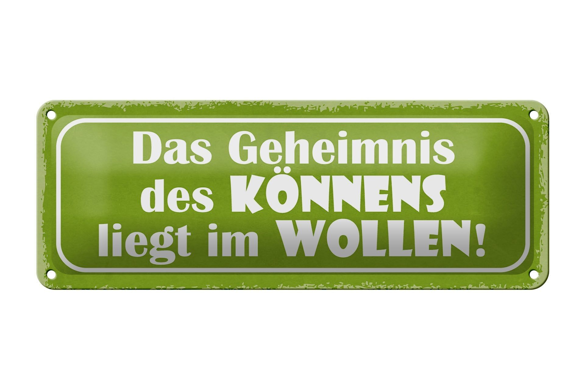 Targa in latta con scritta 27x10 cm il segreto dell'abilità sta nella volontà
