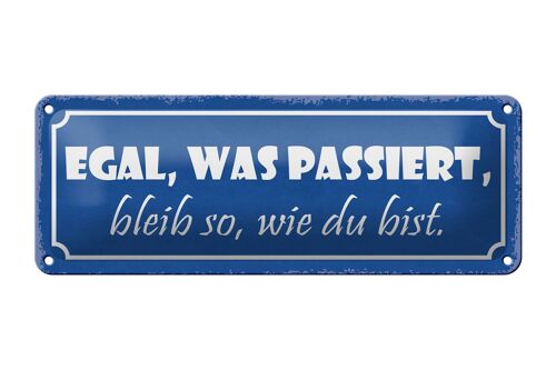 Blechschild Spruch 27x10cm egal was passiert bleib wie bist Dekoration