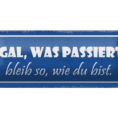 Blechschild Spruch 27x10cm egal was passiert bleib wie bist Dekoration