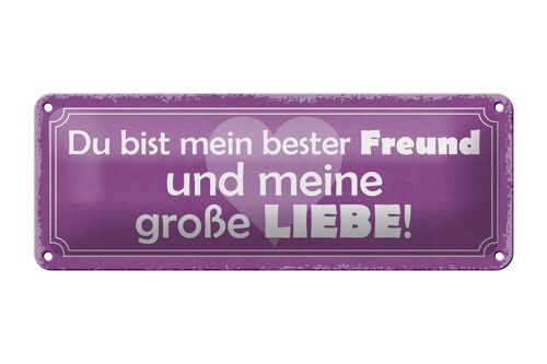 Blechschild Spruch 27x10cm bester Freund und große Liebe Dekoration