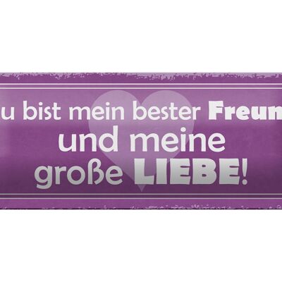 Blechschild Spruch 27x10cm bester Freund und große Liebe Dekoration