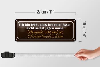 Panneau en étain indiquant une décoration alimentaire de barres de chocolat de 27x10cm 4