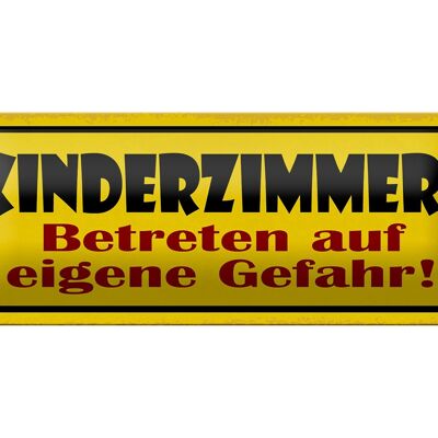 Blechschild Hinweis 27x10cm Kinderzimmer betreten Gefahr Dekoration