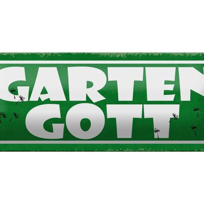 Targa in metallo con scritta "Dio del giardino" 27x10 cm