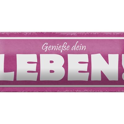 Blechschild Spruch 27x10cm genieße dein Leben Dekoration