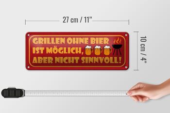 Plaque en tôle disant 27x10cm Griller sans bière possible mais décoration 4