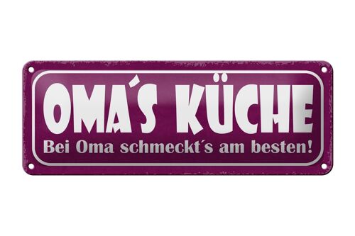 Blechschild Spruch 27x10cm Oma`s Küche schmeckt`s am besten Dekoration