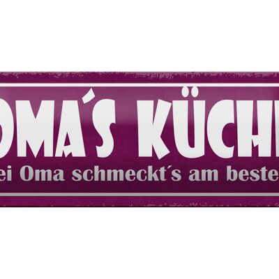 Blechschild Spruch 27x10cm Oma`s Küche schmeckt`s am besten Dekoration