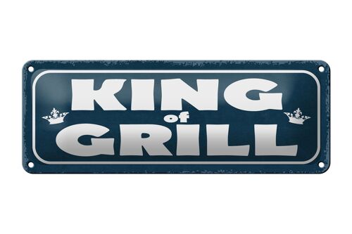 Blechschild Hinweis 27x10cm King of Grill Grillen Dekoration