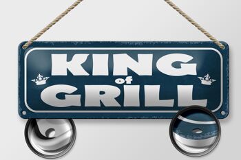 Panneau en étain 27x10cm, décoration de grillades King of Grill 2