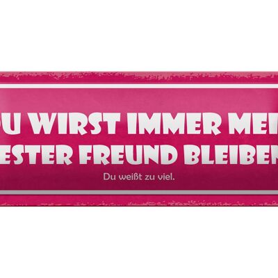 Blechschild Spruch 27x10cm du immer mein bester Freund Dekoration