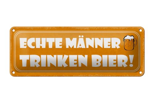 Blechschild Spruch 27x10cm echte Männer trinken Bier Dekoration