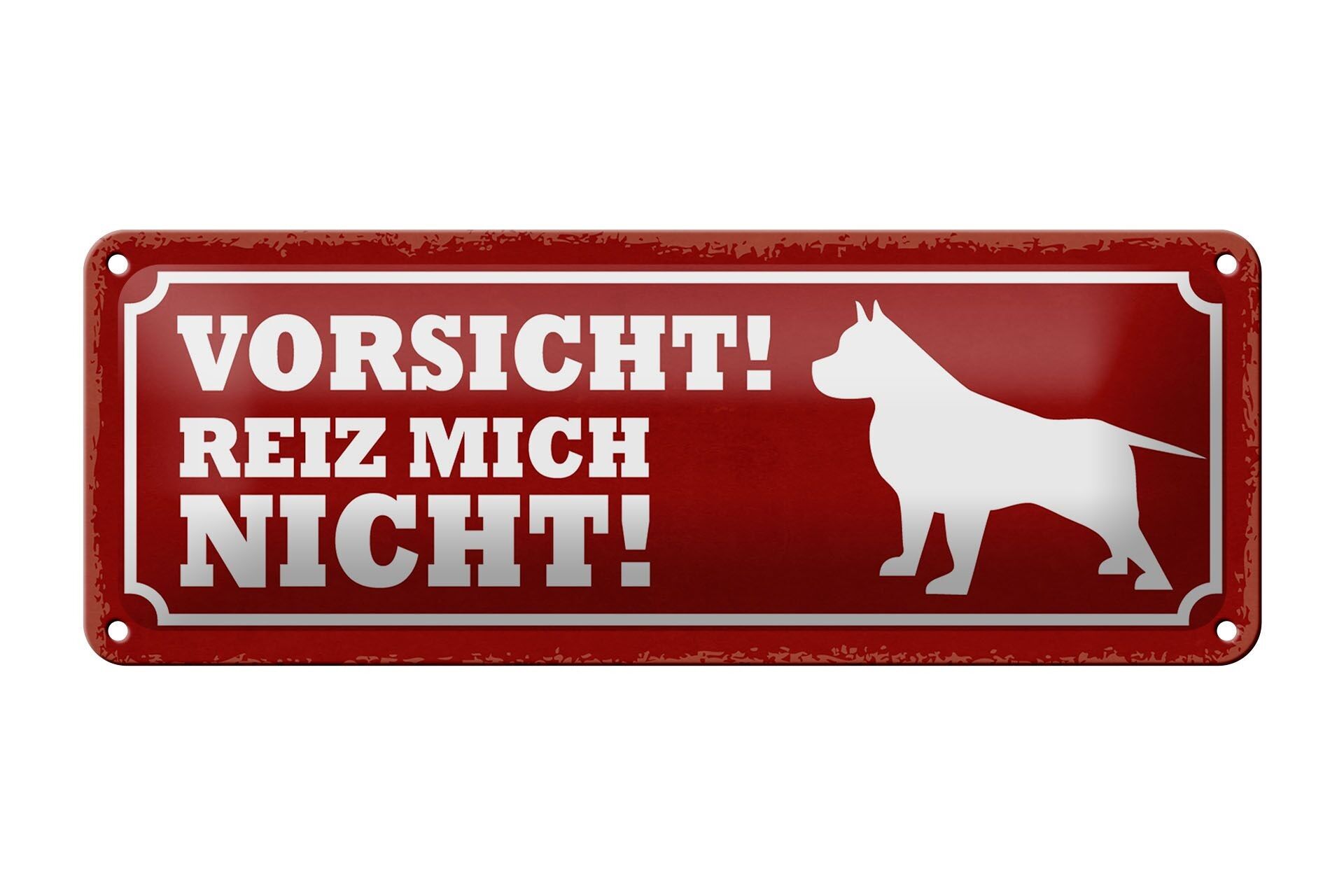 Targa in metallo nota 27x10 cm cane fai attenzione a non irritarmi decorazione