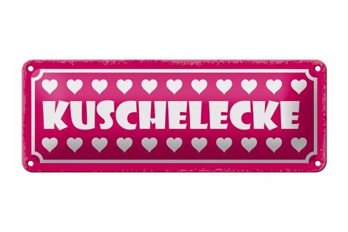 Blechschild Hinweis 27x10cm Kuschelecke Herzen Dekoration