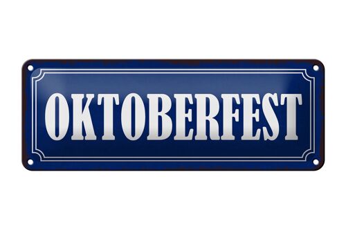 Blechschild Hinweis 27x10cm Oktoberfest Bier Dekoration