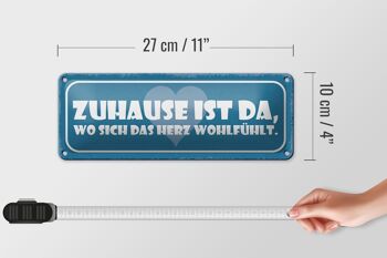 Panneau en étain disant 27x10cm La maison est là où le cœur est décoration 4