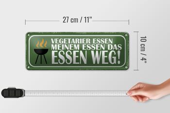 Panneau en étain disant que les végétariens mangent la nourriture, 27x10cm, décoration 4