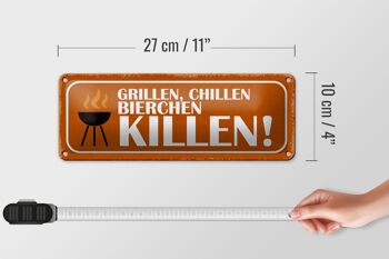 Panneau en étain disant 27x10cm, décoration pour grill, chill, bière, kill 4