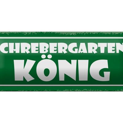 Targa in metallo con scritta "Schrebergarten King Grill" 27x10 cm