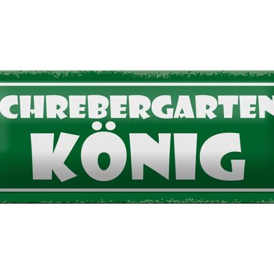 Cartel de chapa que dice 27x10cm Schrebergarten King Grill Decoración