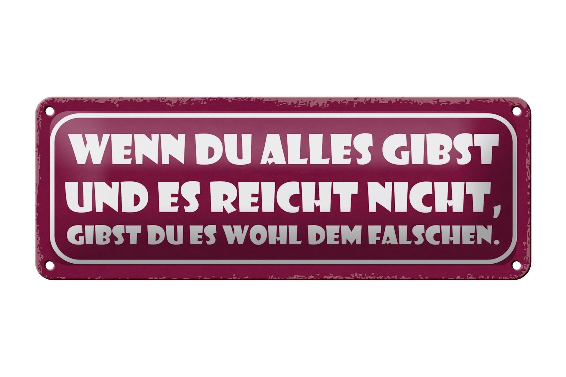 Targa in metallo con scritta 27x10 cm, dai tutto e non è abbastanza decorazione