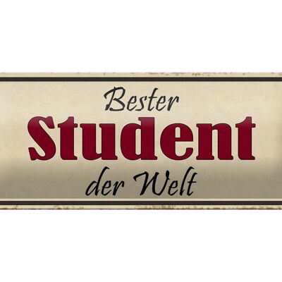 Targa in metallo con scritta "miglior studente del mondo" 27x10 cm