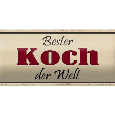 Blechschild Spruch 27x10cm bester Koch der Welt Dekoration