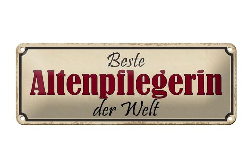 Blechschild Spruch 27x10cm beste Altenpflegerin der Welt Dekoration