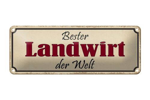 Blechschild Spruch 27x10cm bester Landwirt der Welt Arbeit Dekoration