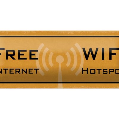 Cartel de chapa aviso 27x10cm decoración de punto de acceso WIFI a internet gratis