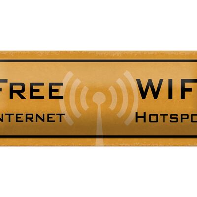 Blechschild Hinweis 27x10cm free Internet WIFI Hotspot Dekoration