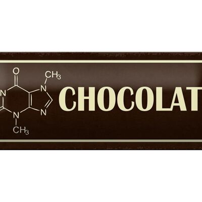 Blechschild Spruch 27x10cm Formel Chocolate Schokolade Dekoration