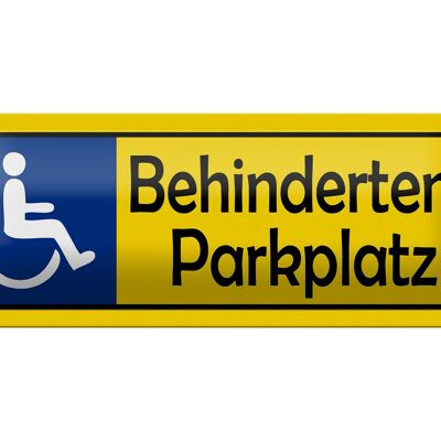 Letrero de chapa para estacionamiento, 27x10cm, señal amarilla para estacionamiento para discapacitados
