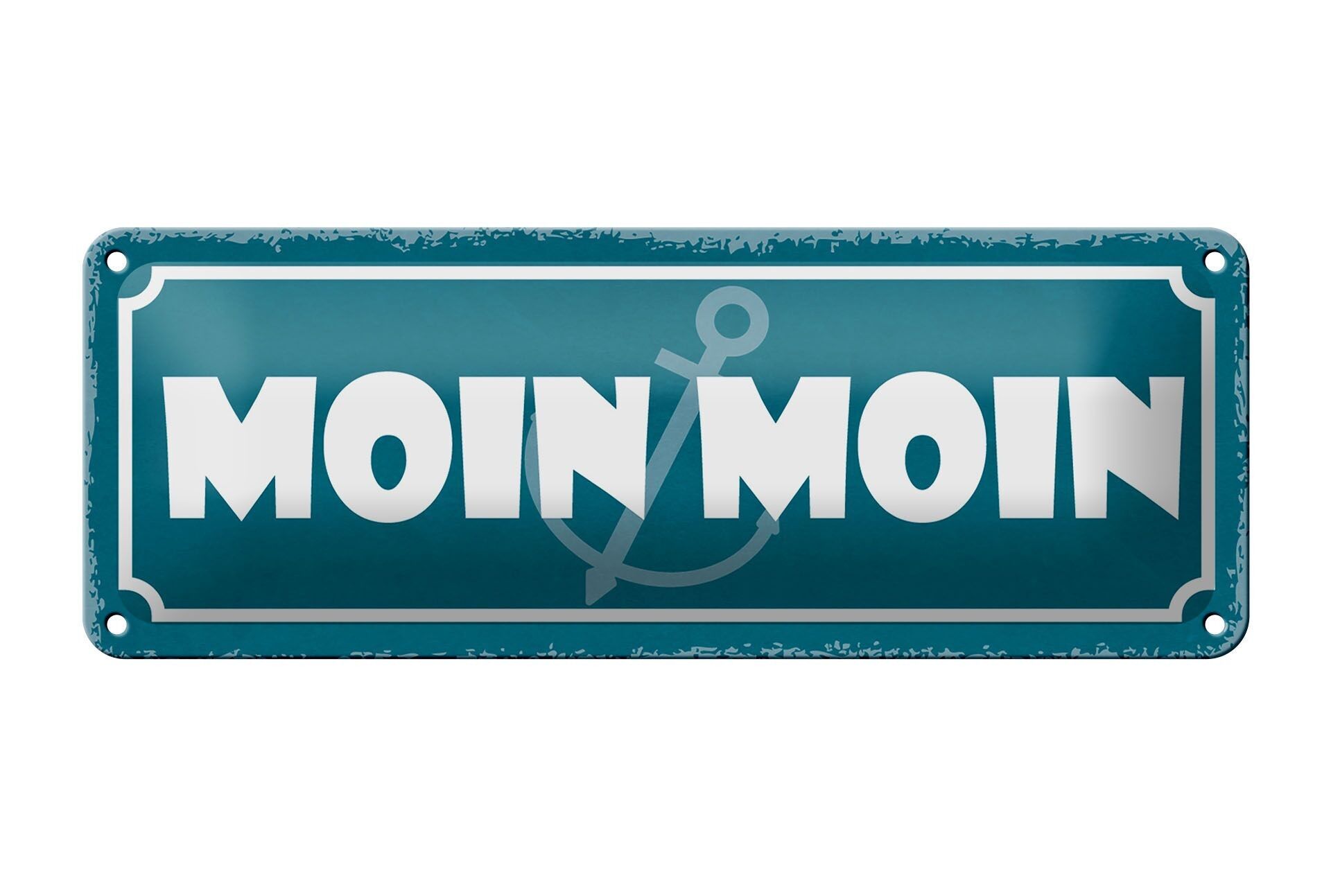 Blechschild Spruch 27x10cm Moin Moin Dekoration