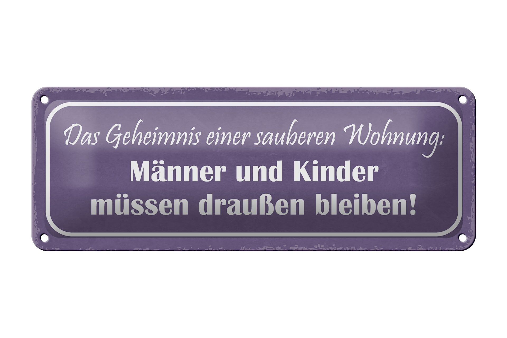 Targa in metallo con scritta 27x10 cm Uomini I bambini devono stare fuori