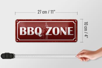 Panneau d'avertissement en étain 27x10cm, décoration de viande de gril de Zone de barbecue 4