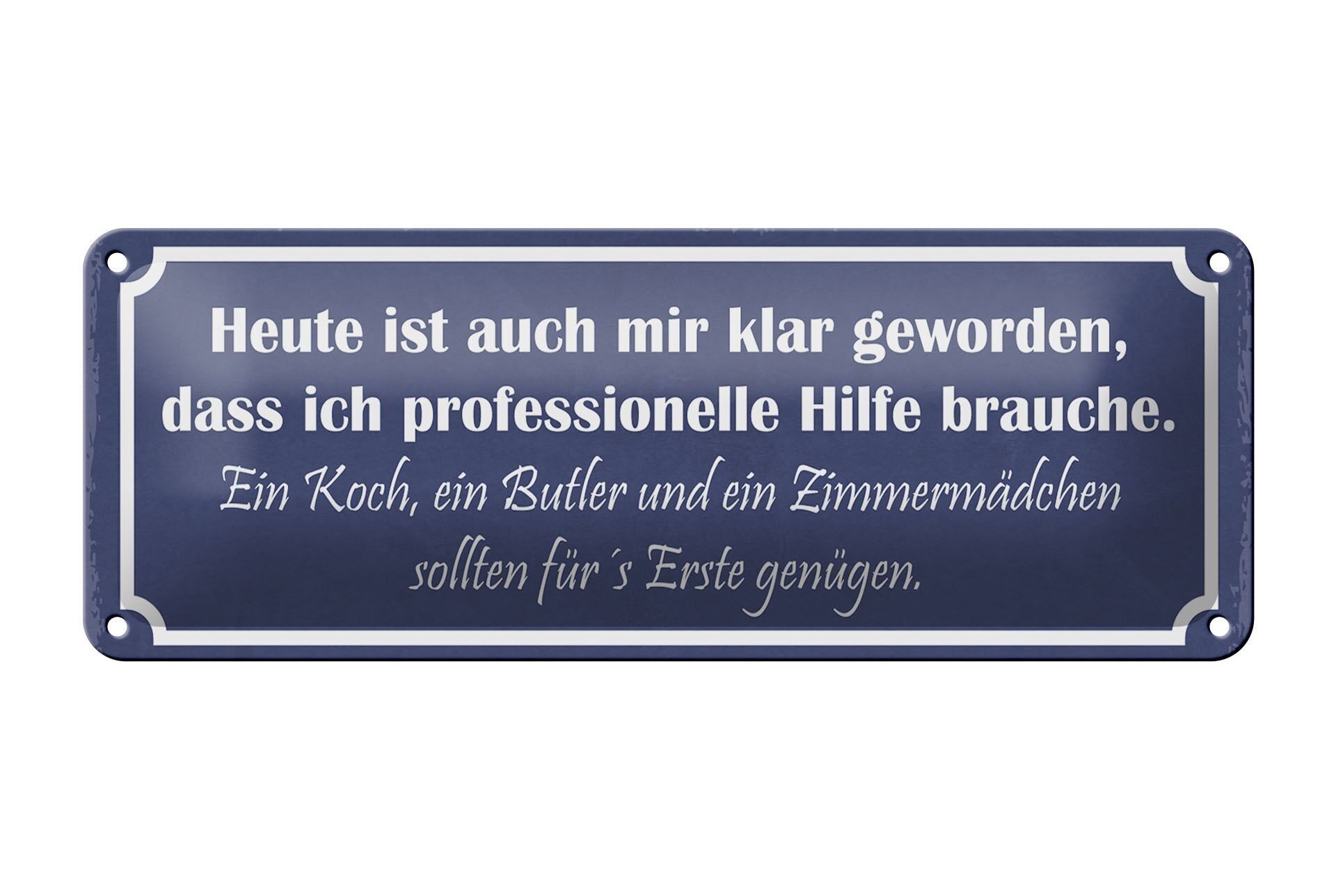 Targa in metallo da 27 x 10 cm con scritta "Bisogno di decorazione chef maggiordomo cameriera".