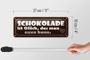 Plaque en étain disant 27x10cm, le bonheur au chocolat qui peut manger, décoration 4