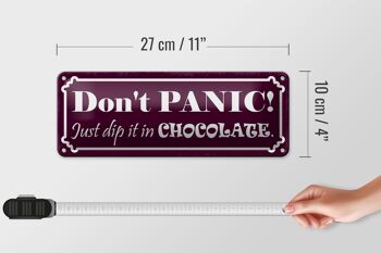 Panneau en étain disant 27x10cm, ne paniquez pas, trempez simplement la décoration au chocolat 4