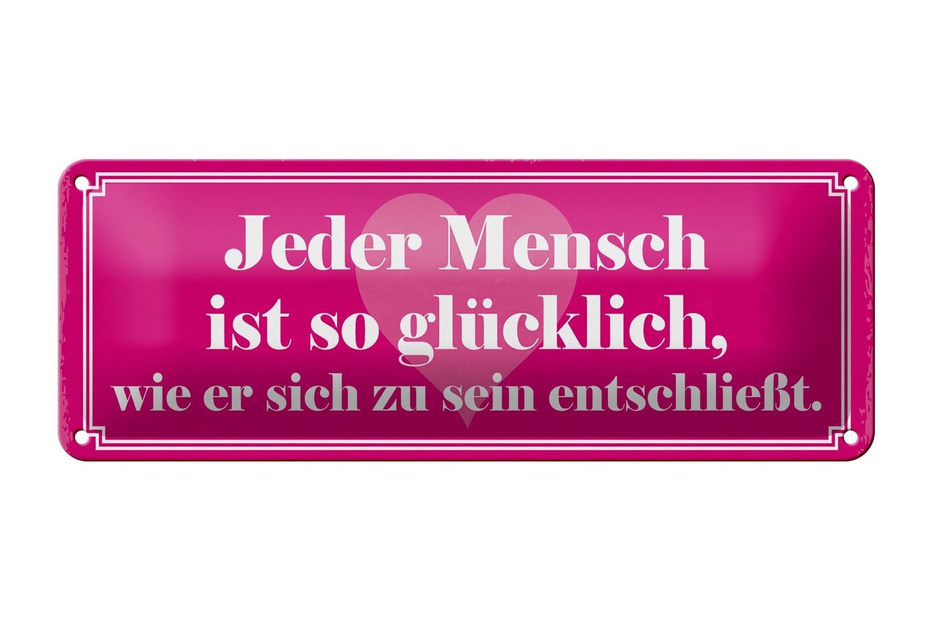 Letrero de chapa que dice 27x10cm decoración cada persona es tan feliz