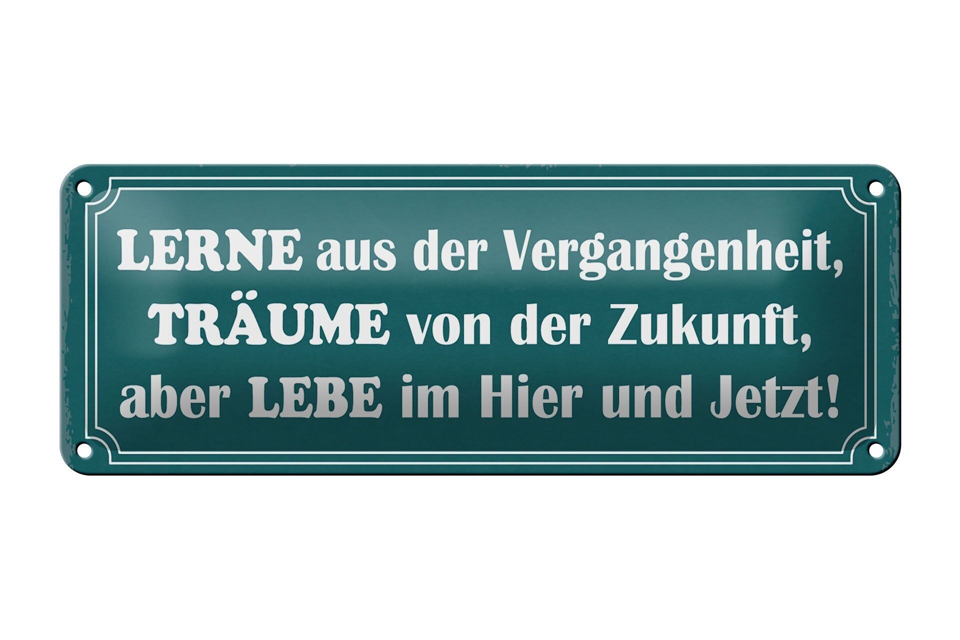 Targa in metallo con scritta 27x10 cm, impara a sognare, vivi qui e ora, decorazione