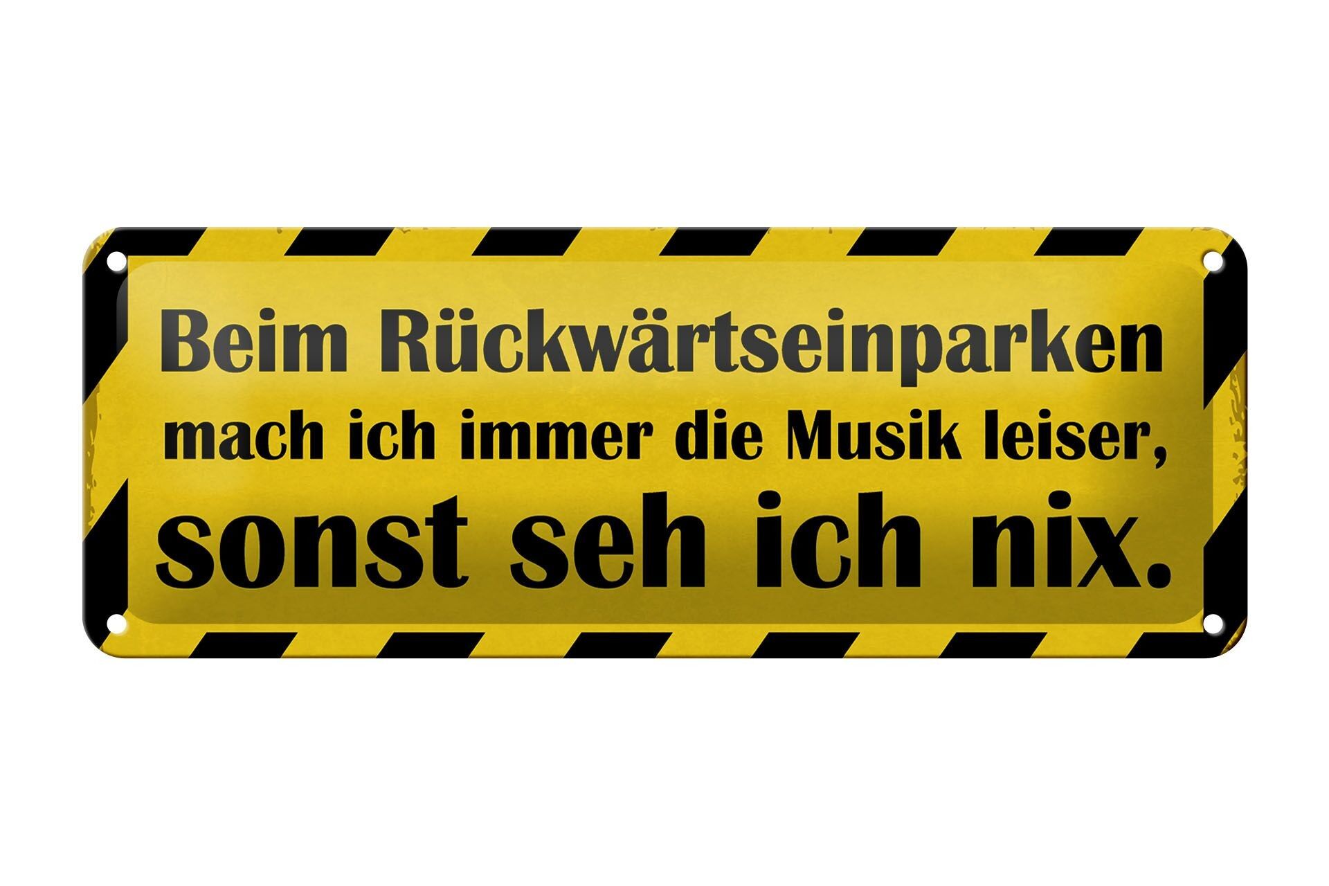 Targa in metallo con scritta 27 x 10 cm per parcheggio in retromarcia, musica più silenziosa, decorazione
