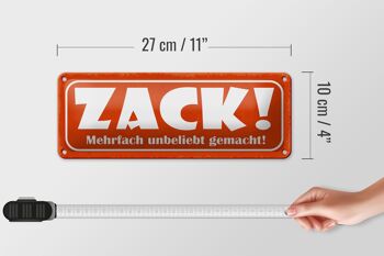 Plaque en étain disant 27x10cm Zack a fait plusieurs fois une décoration impopulaire 4