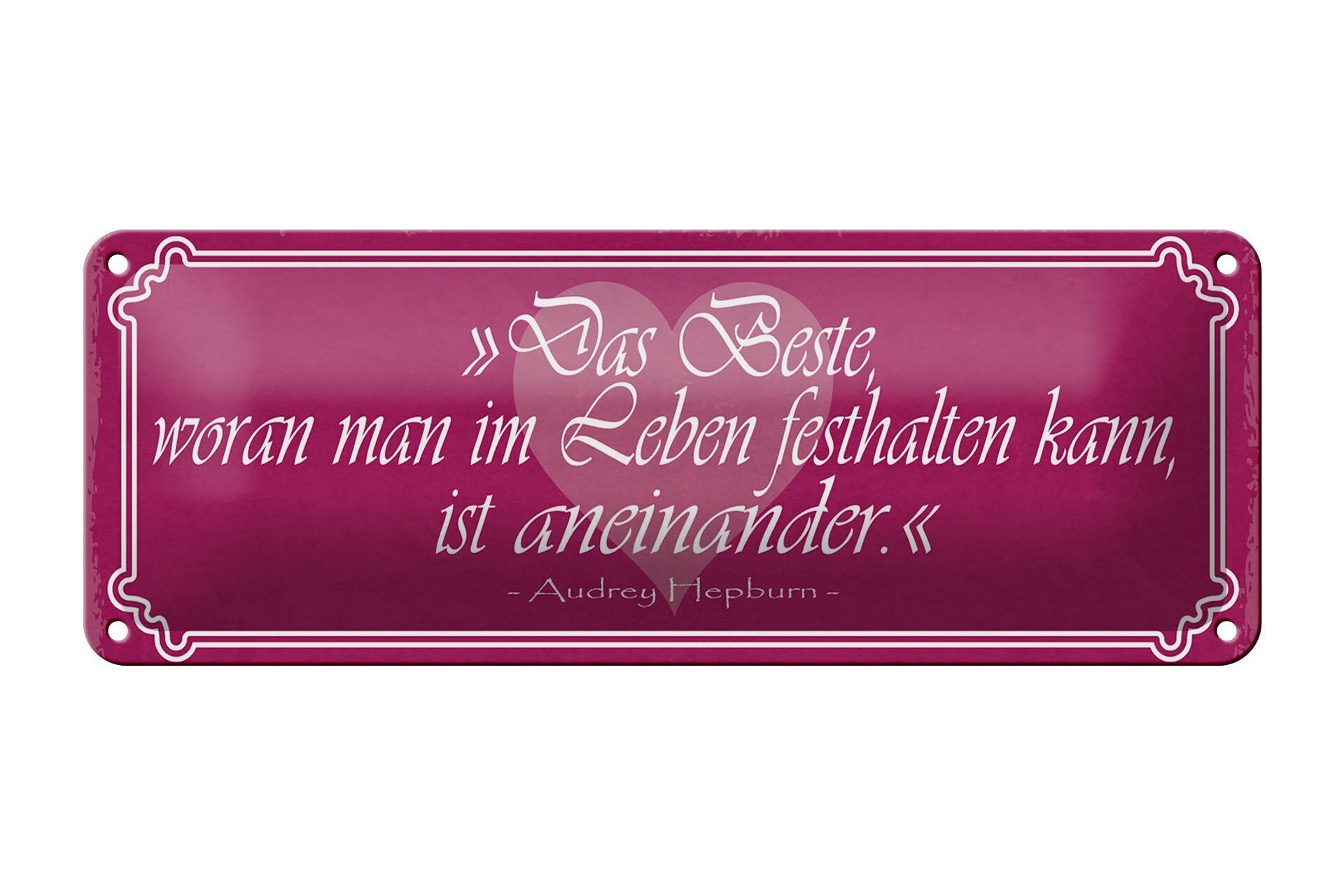 Targa in metallo con scritta 27x10 cm che tenersi uniti è una decorazione