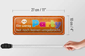 Panneau en étain disant 27x10cm une petite fête sans décoration tuée 4