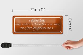 Plaque en étain disant 27x10cm L'amour signifie que pour les autres, décoration 4