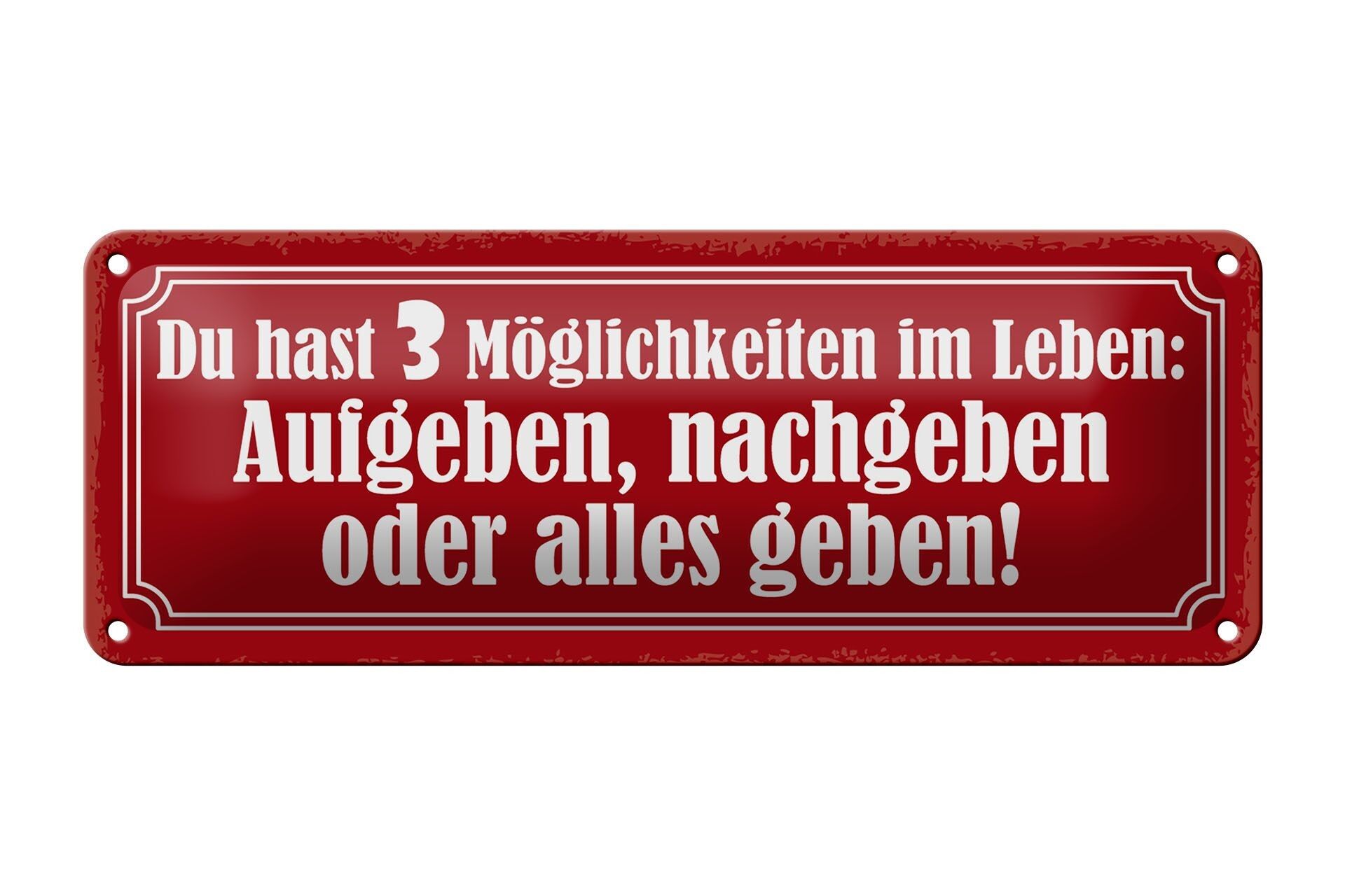 Targa in metallo con scritta 27x10 cm 3 opzioni cedere dare dare tutto