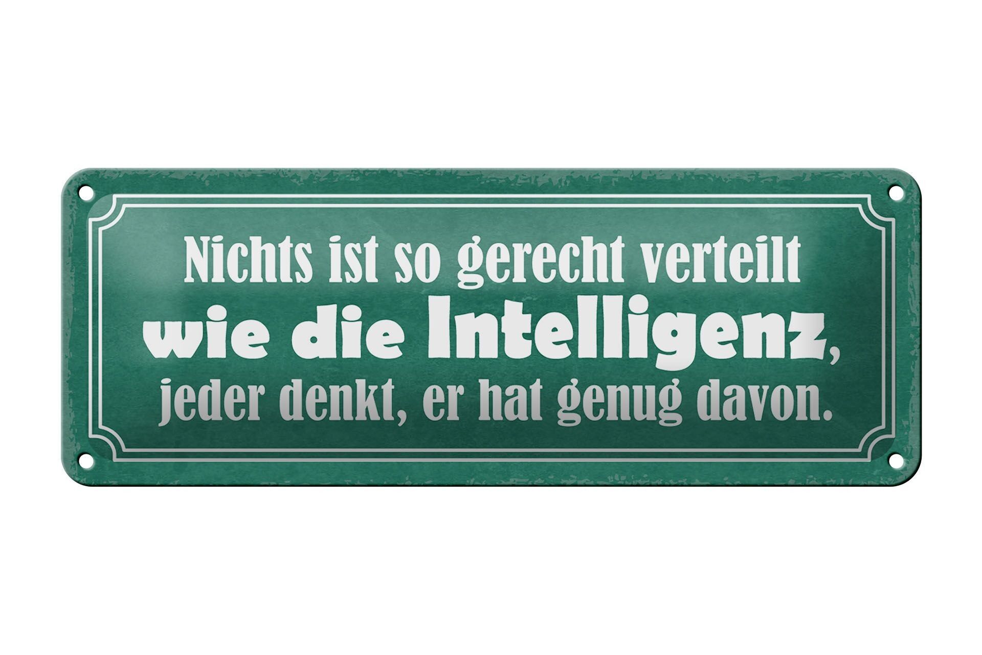 Targa in metallo con scritta 27x10 cm Decorazione distribuita in modo intelligente